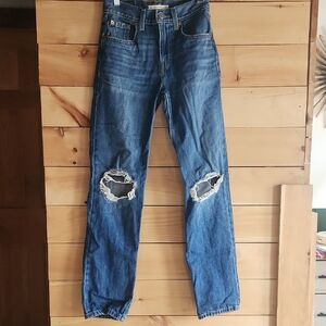 Levis Trendy Ripped Denim Jeans Size 24